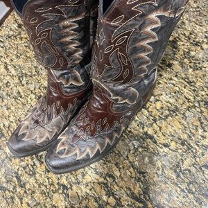 Dan Post Dark Brown and Cream Men's Boots